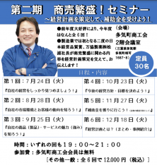 第二期 商売繁盛！セミナー<br>～経営計画を策定して、補助金を受けよう！～